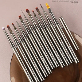 Nails Art Brush Pen 3D Tips Pattern Phototherapy Acrylic UV Gel Extension Builder Coating Painting Liner Brushes Manicure Tools