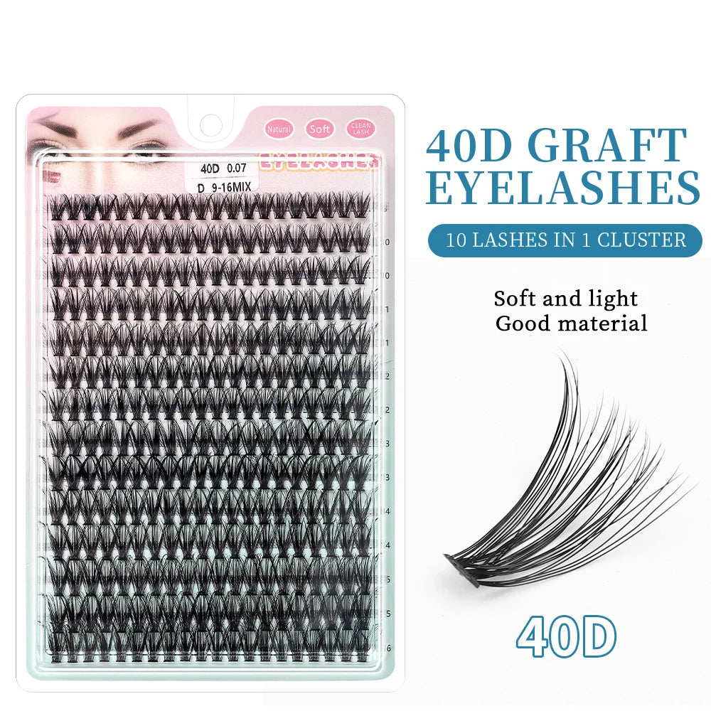 Russian Eyelash Extensions, Individual Lashes, 14 Rows, 10D, 20D, 30D, 40D, 14 Rows, 9-16mm, Natural Thick, New, 280 Pcs