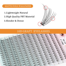 Russian Eyelash Extensions, Individual Lashes, 14 Rows, 10D, 20D, 30D, 40D, 14 Rows, 9-16mm, Natural Thick, New, 280 Pcs
