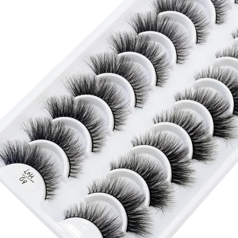 NEW 10 Pairs Natural False Eyelashes Fake Lashes Long Makeup 3d Mink Lashes Extension Eyelash Mink Eyelashes for Beauty 54