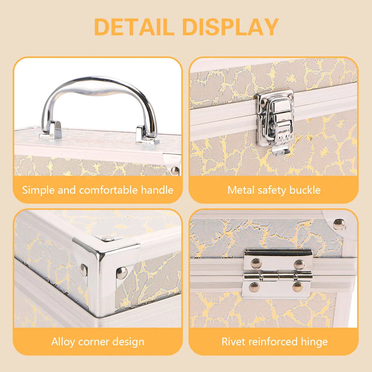 Small-Scale Portable Makeup Organizer Suitcase Make Up Tools Nail Storage Case Beauty Artist Travel Box Waterproof Supplies