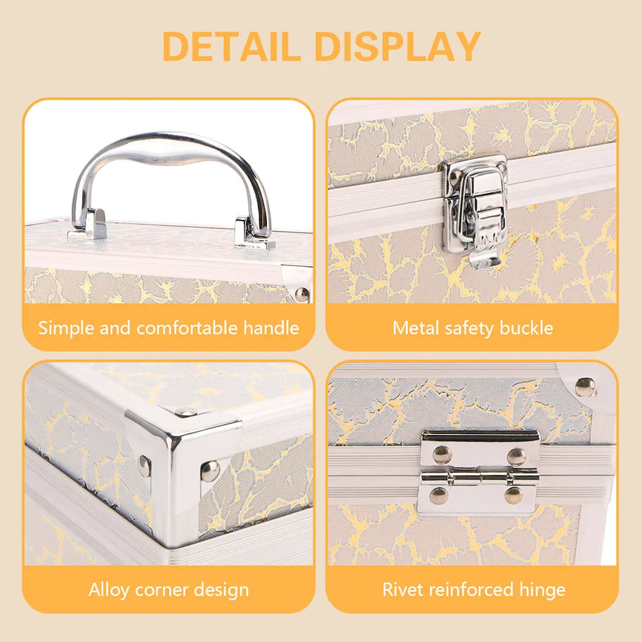 Small-Scale Portable Makeup Organizer Suitcase Make Up Tools Nail Storage Case Beauty Artist Travel Box Waterproof Supplies