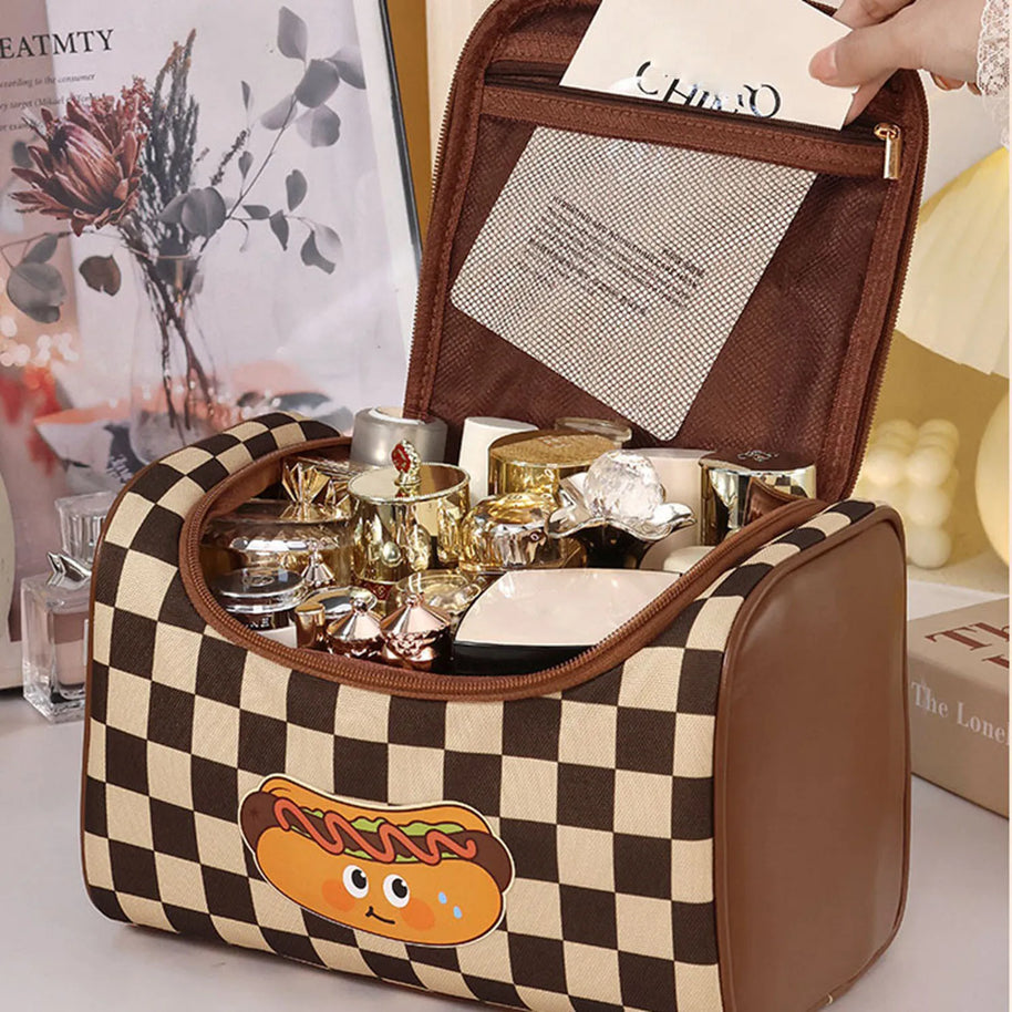 1pc PU Makeup Bag For Women Toiletries Organizer Waterproof Travel Make Up Pouch Female Large Capacity Portable Cosmetic Case