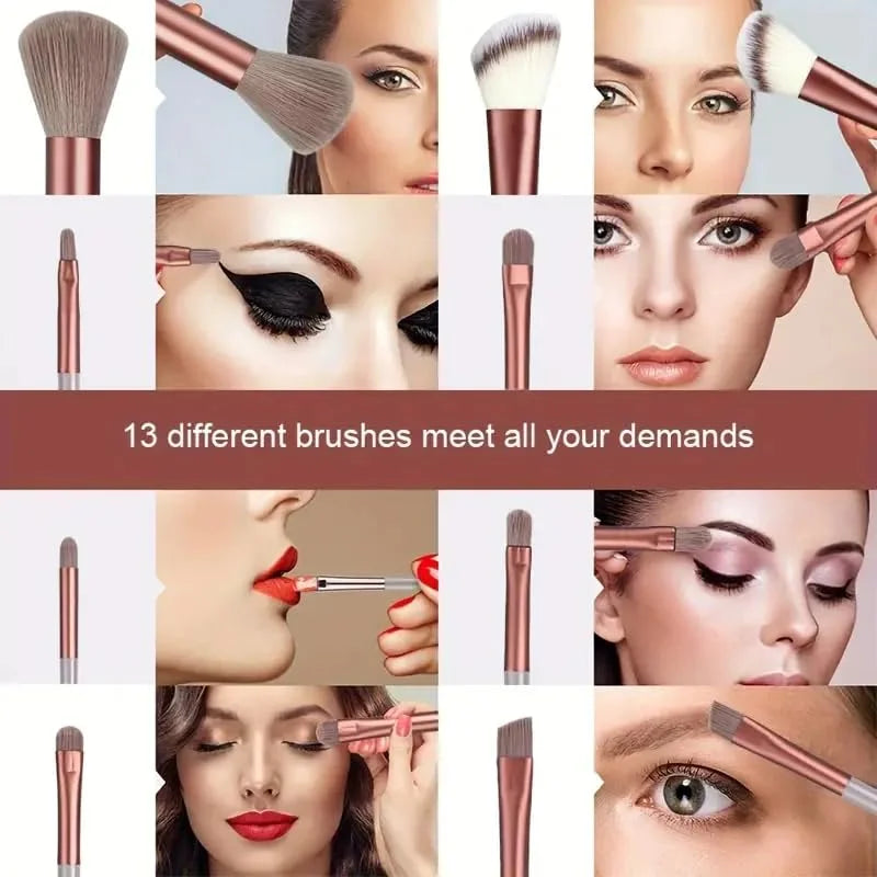 13pcs Makeup Brush Brushes Set Cosmetic Makeup Sponge Makeup Brush Beauty Tools Eyeshadow Blush Professional Brush Set