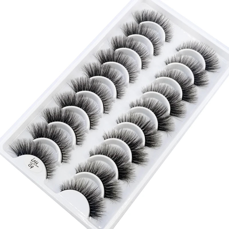 NEW 10 Pairs Natural False Eyelashes Fake Lashes Long Makeup 3d Mink Lashes Extension Eyelash Mink Eyelashes for Beauty 54