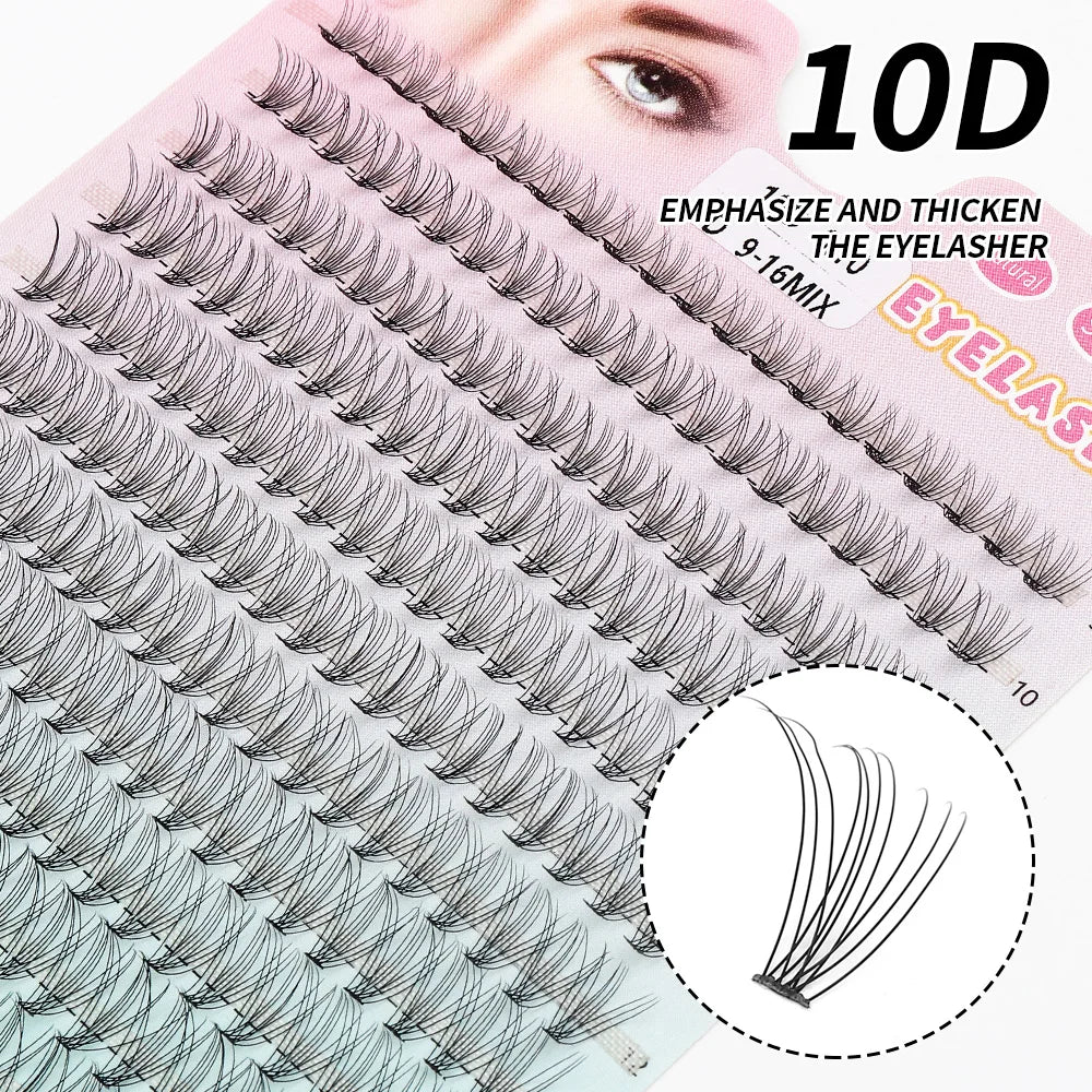 Russian Eyelash Extensions, Individual Lashes, 14 Rows, 10D, 20D, 30D, 40D, 14 Rows, 9-16mm, Natural Thick, New, 280 Pcs