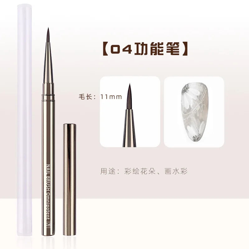Nails Art Brush Pen 3D Tips Pattern Phototherapy Acrylic UV Gel Extension Builder Coating Painting Liner Brushes Manicure Tools