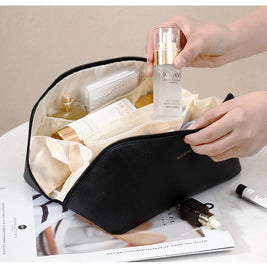 Large-Capacity Travel Cosmetic Bag Portable PU Makeup Pouch Women Waterproof Bathroom Wash Handbag Multi-functional