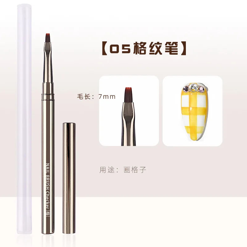 Nails Art Brush Pen 3D Tips Pattern Phototherapy Acrylic UV Gel Extension Builder Coating Painting Liner Brushes Manicure Tools