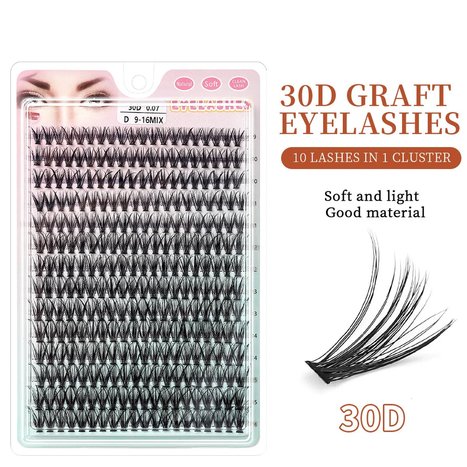 Russian Eyelash Extensions, Individual Lashes, 14 Rows, 10D, 20D, 30D, 40D, 14 Rows, 9-16mm, Natural Thick, New, 280 Pcs