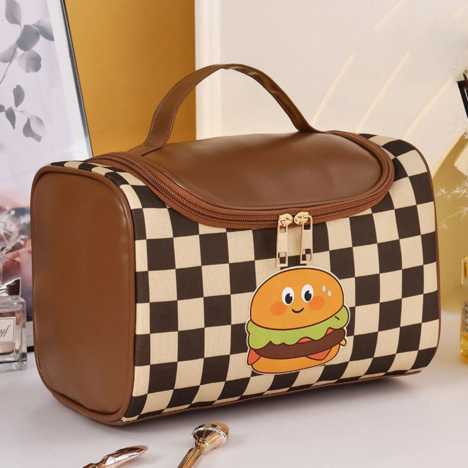 1pc PU Makeup Bag For Women Toiletries Organizer Waterproof Travel Make Up Pouch Female Large Capacity Portable Cosmetic Case