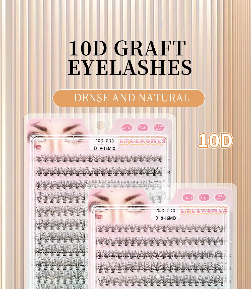 Russian Eyelash Extensions, Individual Lashes, 14 Rows, 10D, 20D, 30D, 40D, 14 Rows, 9-16mm, Natural Thick, New, 280 Pcs