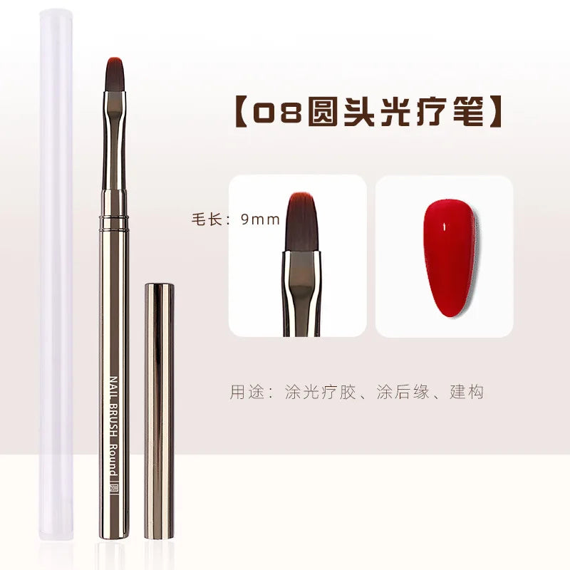 Nails Art Brush Pen 3D Tips Pattern Phototherapy Acrylic UV Gel Extension Builder Coating Painting Liner Brushes Manicure Tools