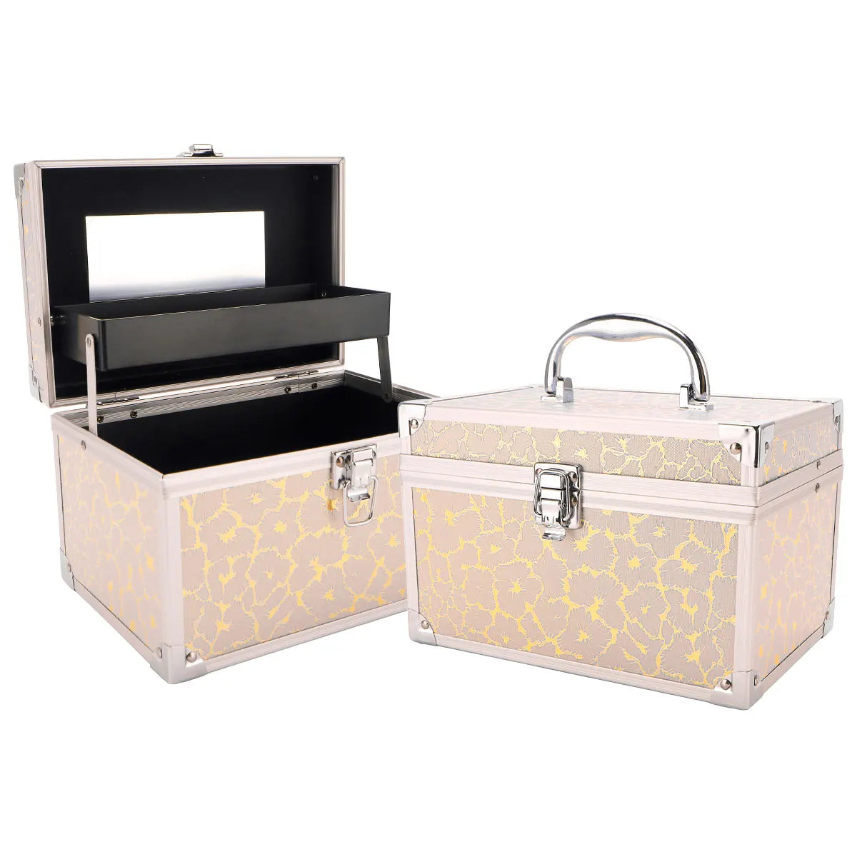 Small-Scale Portable Makeup Organizer Suitcase Make Up Tools Nail Storage Case Beauty Artist Travel Box Waterproof Supplies