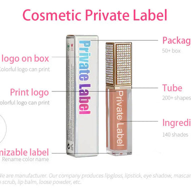 Lip Gloss with Led Light and Mirror Private Label Lipstick Liquid Shiny Colors P42 P43 P90 P143