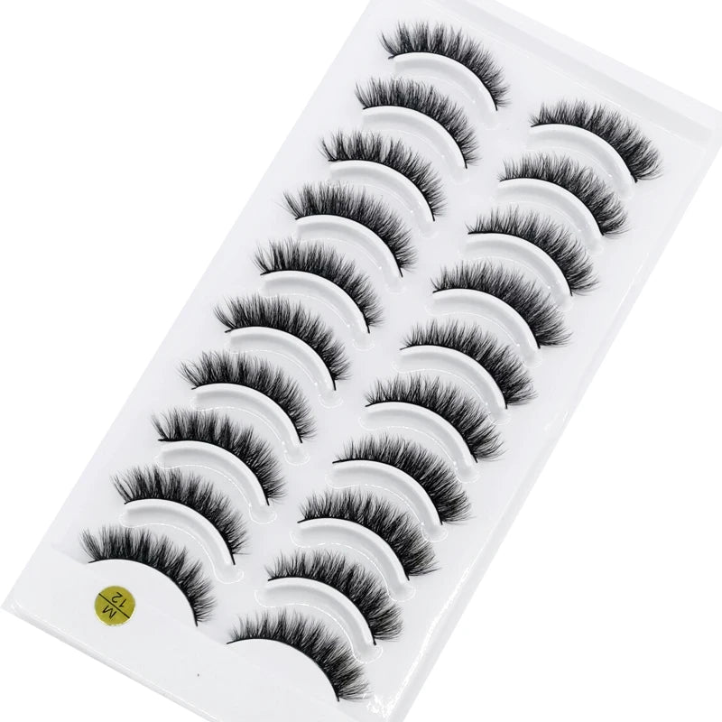 NEW 10 Pairs Natural False Eyelashes Fake Lashes Long Makeup 3d Mink Lashes Extension Eyelash Mink Eyelashes for Beauty 54