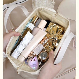 Large-Capacity Travel Cosmetic Bag Portable PU Makeup Pouch Women Waterproof Bathroom Washbag Multifunctional Toiletry Kit