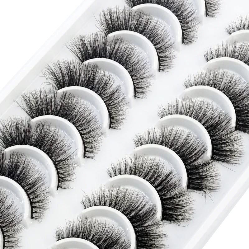NEW 10 Pairs Natural False Eyelashes Fake Lashes Long Makeup 3d Mink Lashes Extension Eyelash Mink Eyelashes for Beauty 54