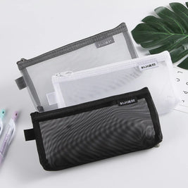 Makeup Pouch Lipstick Makeup Brush Storage Bags Student Transparent Mesh Pencil Case Ins Travel Cosmetic Organizer for Women