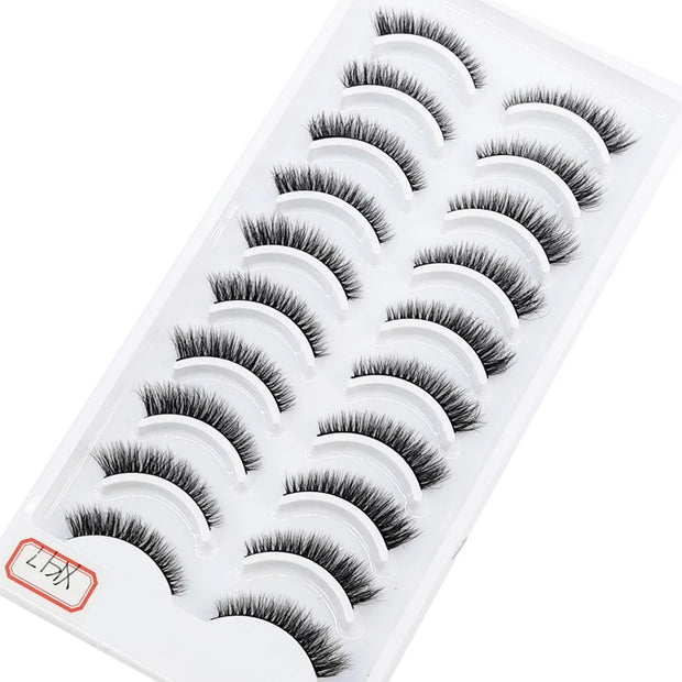 NEW 10 Pairs Natural False Eyelashes Fake Lashes Long Makeup 3d Mink Lashes Extension Eyelash Mink Eyelashes for Beauty 54