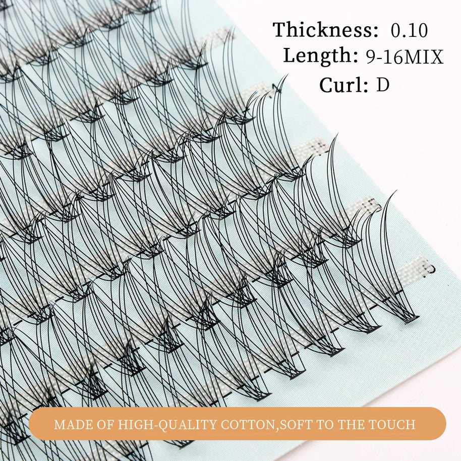 Russian Eyelash Extensions, Individual Lashes, 14 Rows, 10D, 20D, 30D, 40D, 14 Rows, 9-16mm, Natural Thick, New, 280 Pcs