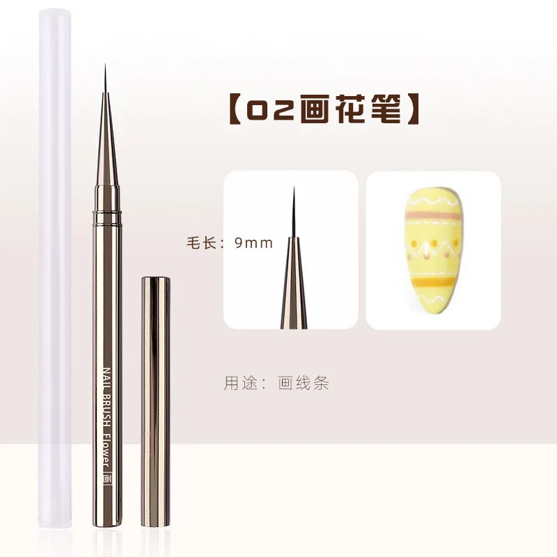 Nails Art Brush Pen 3D Tips Pattern Phototherapy Acrylic UV Gel Extension Builder Coating Painting Liner Brushes Manicure Tools