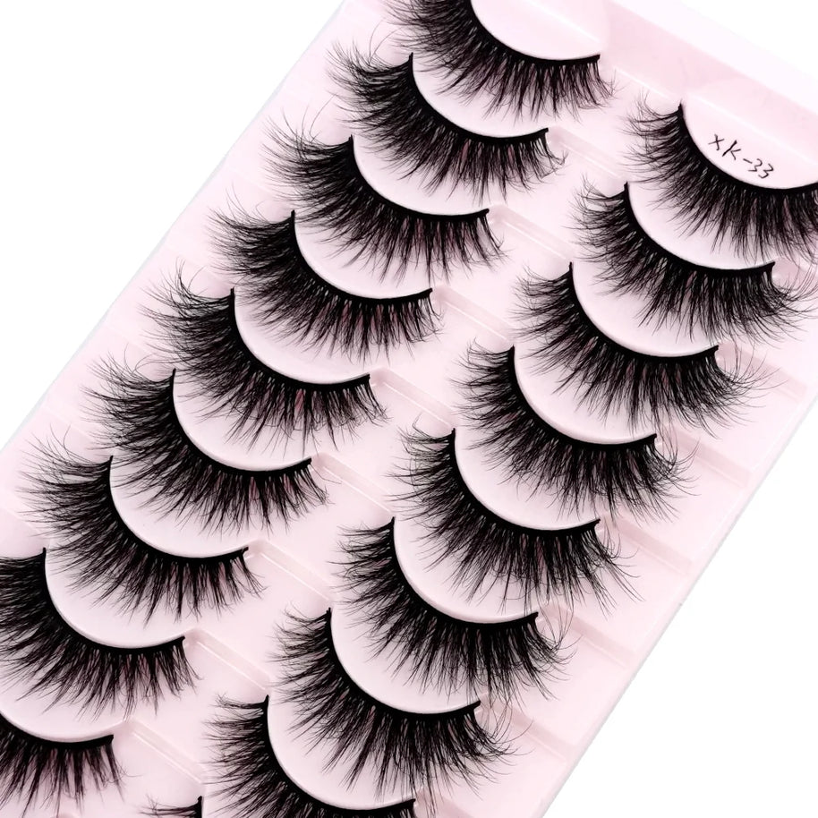 NEW 10 Pairs Natural False Eyelashes Fake Lashes Long Makeup 3d Mink Lashes Extension Eyelash Mink Eyelashes for Beauty 54