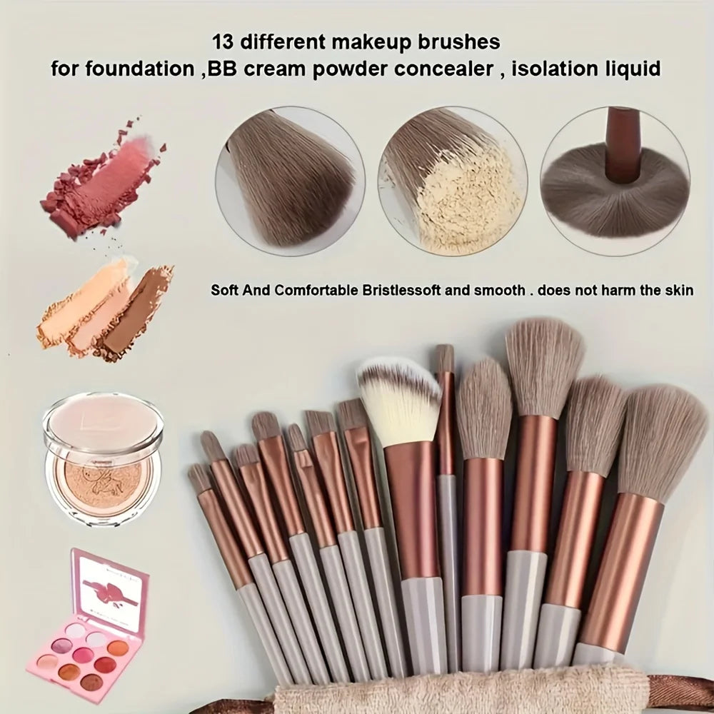 13pcs Makeup Brush Brushes Set Cosmetic Makeup Sponge Makeup Brush Beauty Tools Eyeshadow Blush Professional Brush Set