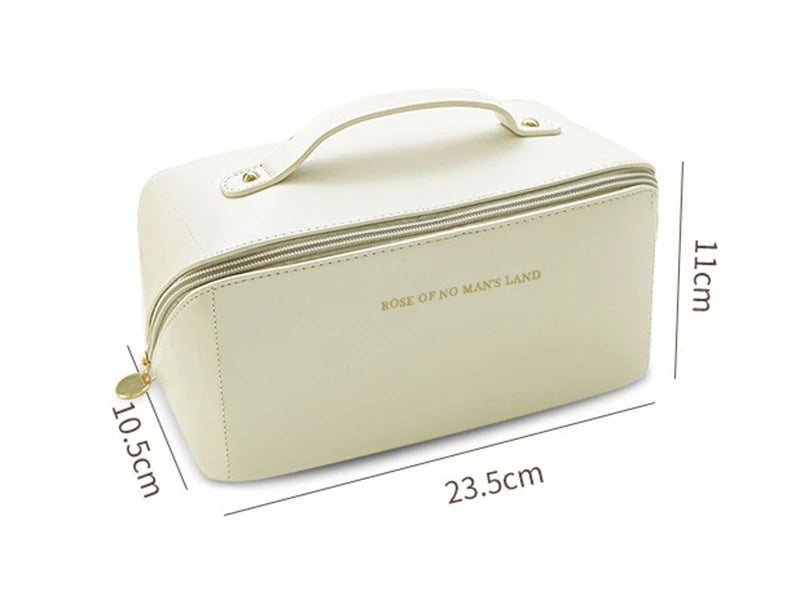 Cosmetic Bags For Women Elegant PU Leather Make Up Pouch Travel Toiletries Organizer Storage Hangbag Korean Carry-on Makeup Tote