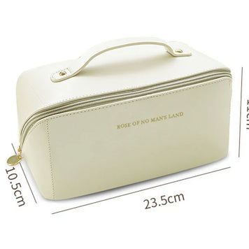 Cosmetic Bags For Women Elegant PU Leather Make Up Pouch Travel Toiletries Organizer Storage Hangbag Korean Carry-on Makeup Tote