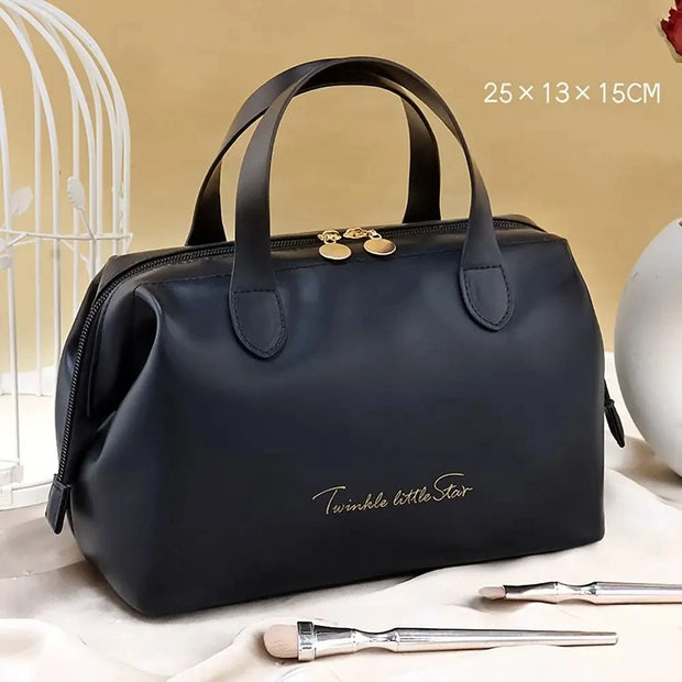 Large-Capacity Travel Cosmetic Bag Portable PU Makeup Pouch Women Waterproof Bathroom Washbag Multifunctional Toiletry Kit