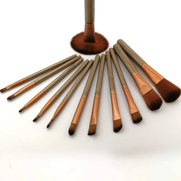 Makeup Brush Set 12 Piece with Storage Box Beauty Tools Eyeshadow Powder Brushes Travel Makeup Brushes for Beginners Women