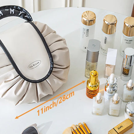 Portable Makeup Bag for Daily Use Fashion Women Large Capacity Travel Toiletry Bags Ladies Drawstring Cosmetic Storage Pouch