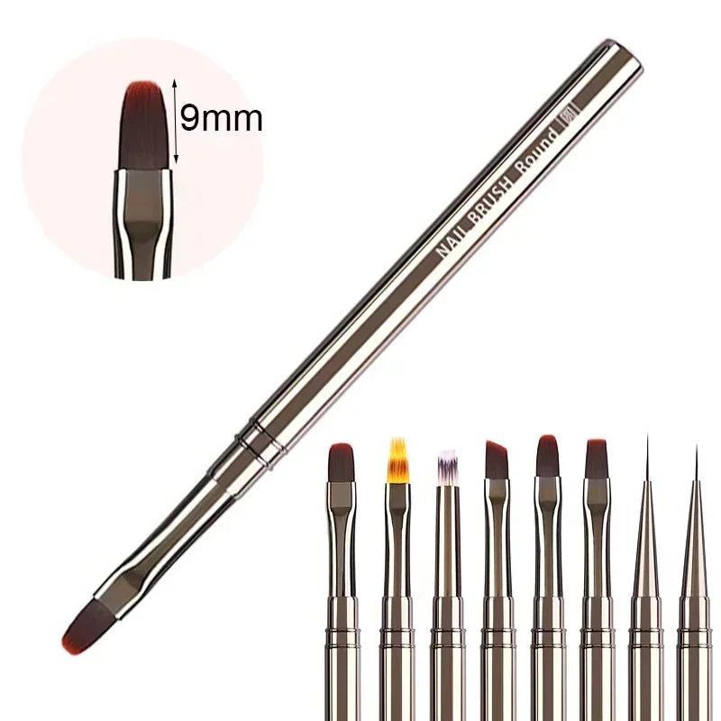 Nails Art Brush Pen 3D Tips Pattern Phototherapy Acrylic UV Gel Extension Builder Coating Painting Liner Brushes Manicure Tools