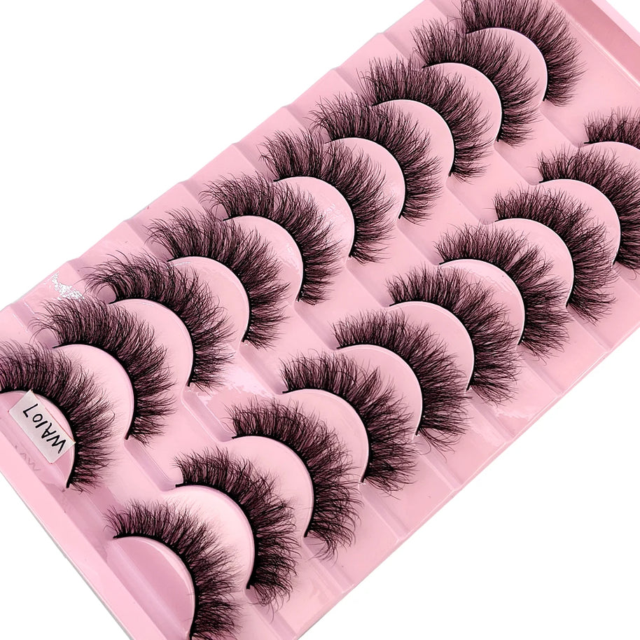 NEW 10 Pairs Natural False Eyelashes Fake Lashes Long Makeup 3d Mink Lashes Extension Eyelash Mink Eyelashes for Beauty 54