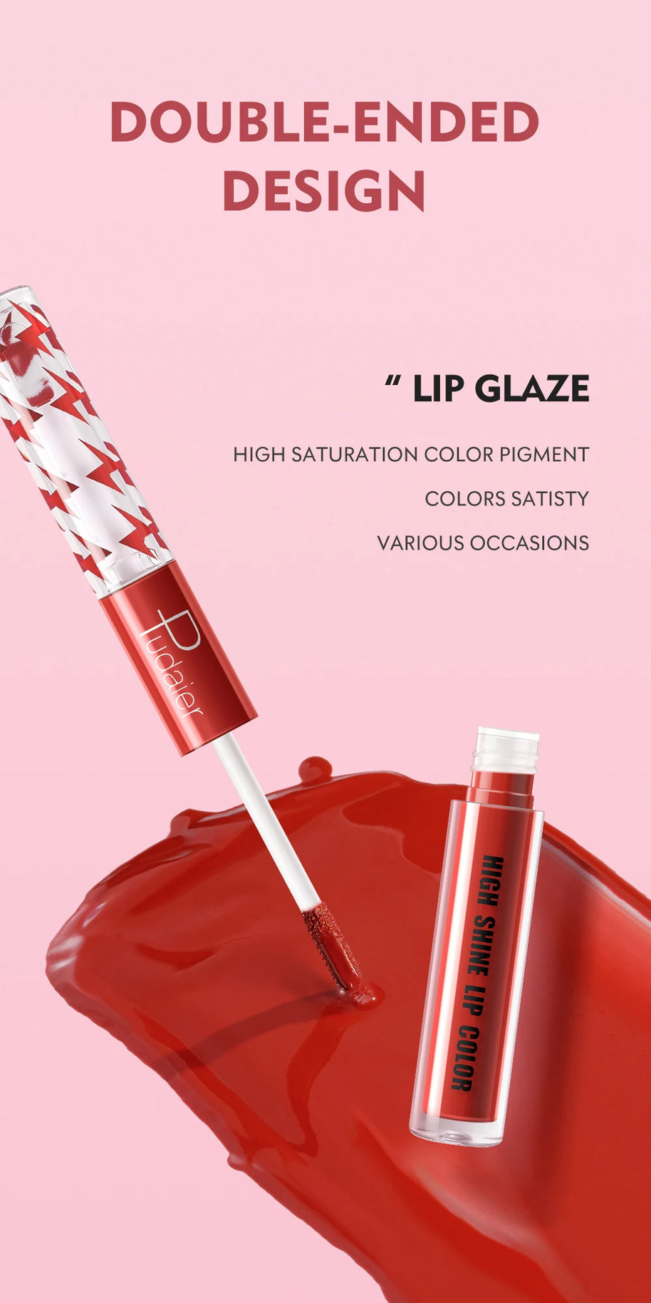 Long-Lasting Lip Glaze & Oil  - Silky Creamy Texture, Waterproof & Sweatproof, Matte Finish