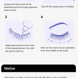 7 Pairs of Thick And Slender Eyelashes With Elongated and Comfortable Black Cotton Thread and Crossed Fishtail, Half Eye False E