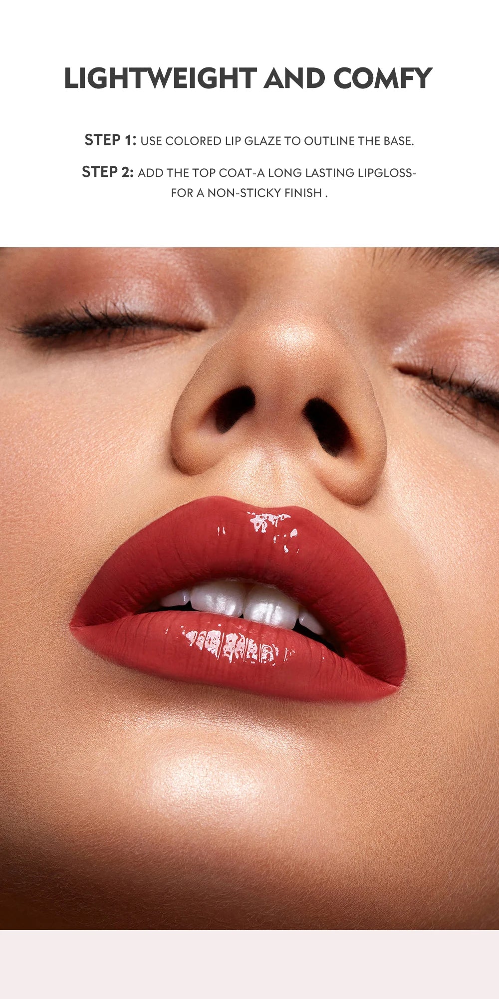 Long-Lasting Lip Glaze & Oil  - Silky Creamy Texture, Waterproof & Sweatproof, Matte Finish