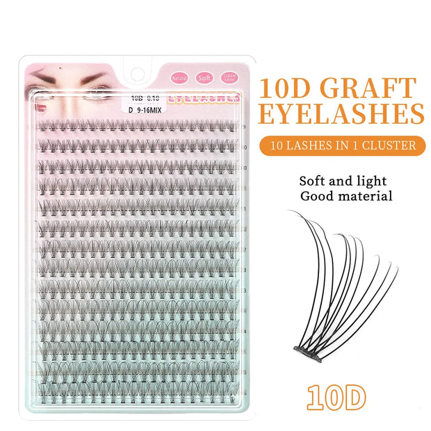 Russian Eyelash Extensions, Individual Lashes, 14 Rows, 10D, 20D, 30D, 40D, 14 Rows, 9-16mm, Natural Thick, New, 280 Pcs
