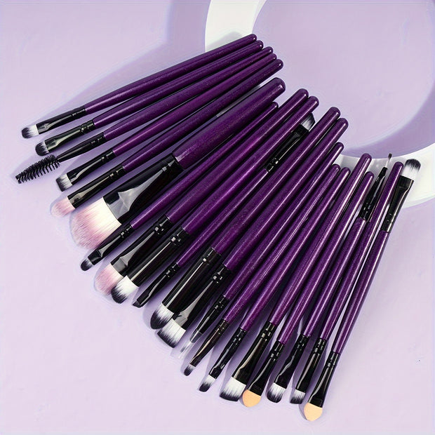 20Pcs/23pcs Makeup Brushes Set Professional Soft Synthetic Hair Powder Foundation Eyeshadow Make Up Brushes Cosmetics Makeup Brush Set, Black Or Purple