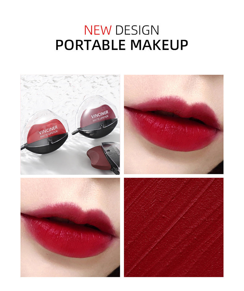 Lazy Lipstick Matte Lipstick Lazy Lipstick Beauty Waterproof Long-Lasting Lip Liquid Lipstick Lip Gloss Makeup High Pigmented Non-Stick Cup