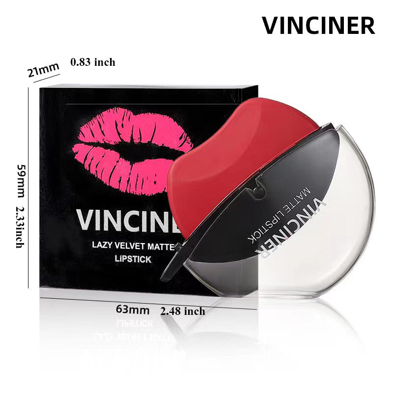 Lazy Lipstick Matte Lipstick Lazy Lipstick Beauty Waterproof Long-Lasting Lip Liquid Lipstick Lip Gloss Makeup High Pigmented Non-Stick Cup