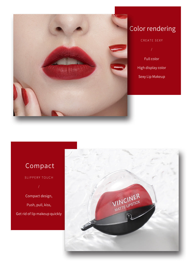 Lazy Lipstick Matte Lipstick Lazy Lipstick Beauty Waterproof Long-Lasting Lip Liquid Lipstick Lip Gloss Makeup High Pigmented Non-Stick Cup