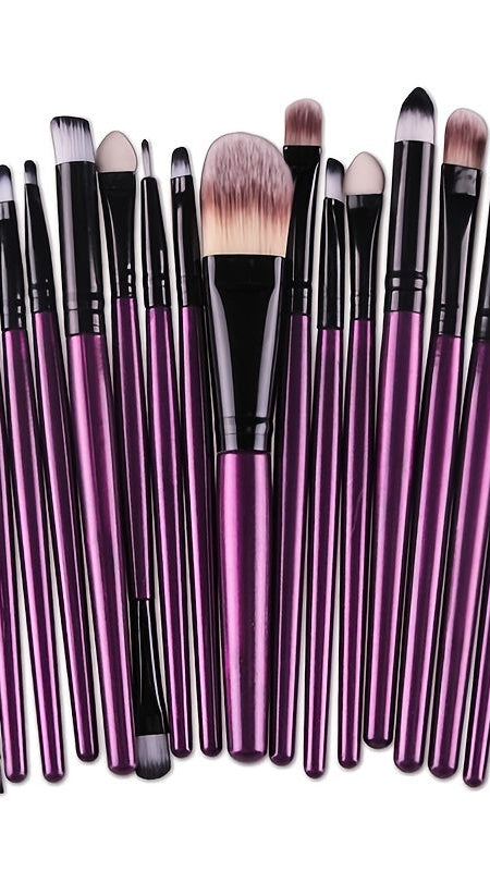 20Pcs/23pcs Makeup Brushes Set Professional Soft Synthetic Hair Powder Foundation Eyeshadow Make Up Brushes Cosmetics Makeup Brush Set, Black Or Purple